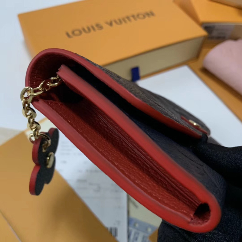 M63918 LV EMILIE 錢夾 Blooming Flowers 系列 壓紋皮革錢包 LV信封錢夾 藍色