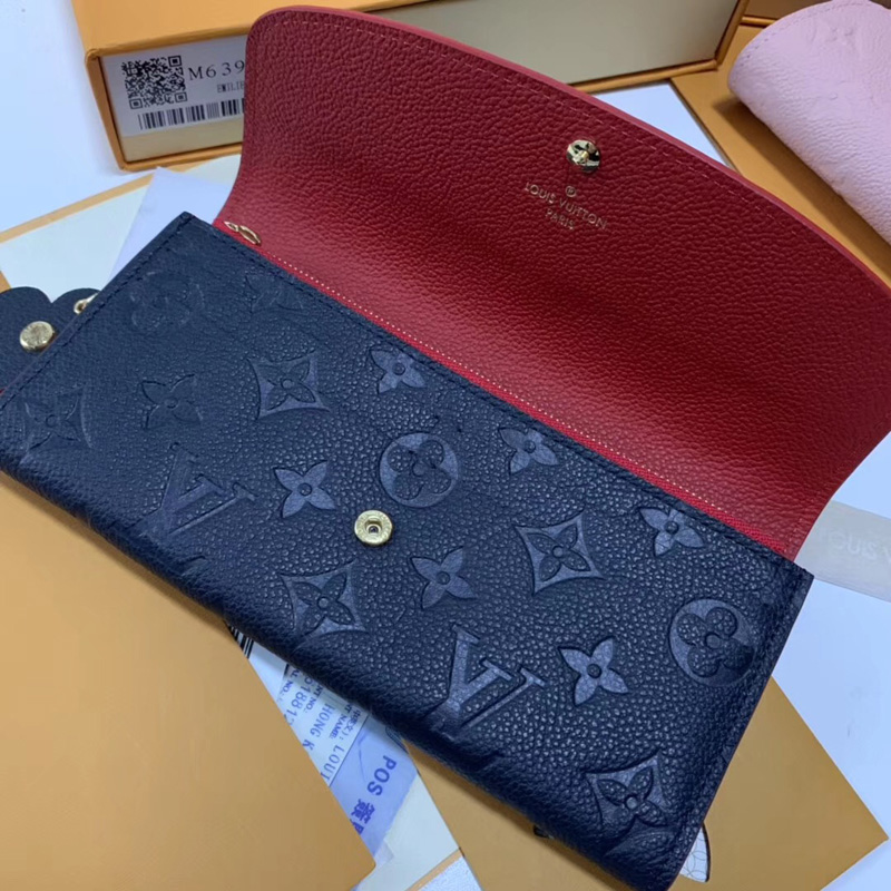 M63918 LV EMILIE 錢夾 Blooming Flowers 系列 壓紋皮革錢包 LV信封錢夾 藍色