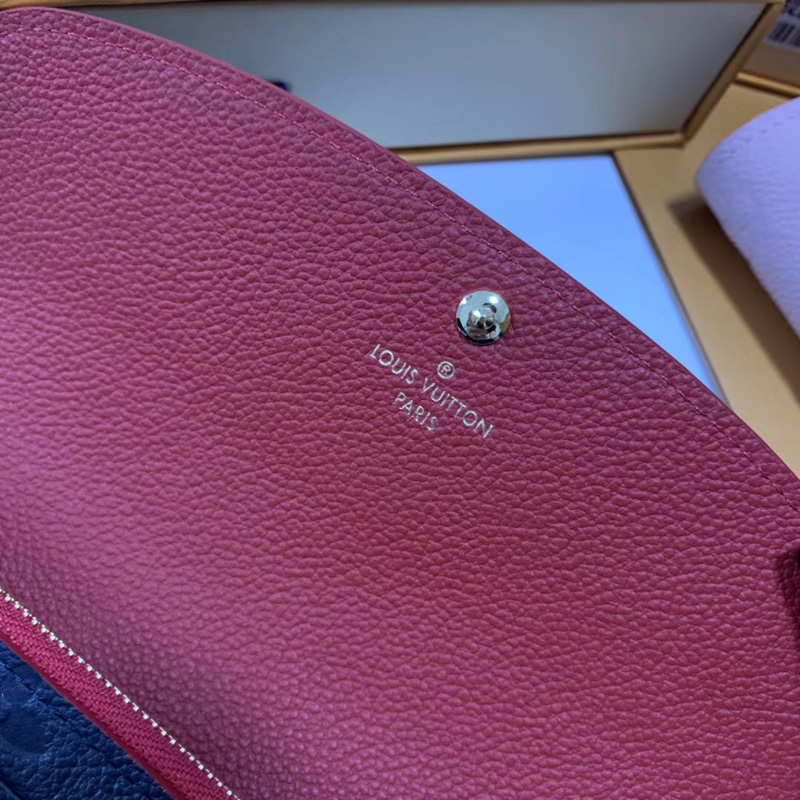 M63918 LV EMILIE 錢夾 Blooming Flowers 系列 壓紋皮革錢包 LV信封錢夾 藍色