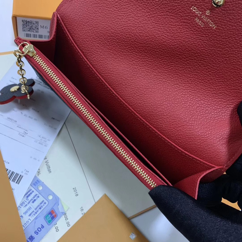 M63918 LV EMILIE 錢夾 Blooming Flowers 系列 壓紋皮革錢包 LV信封錢夾 藍色