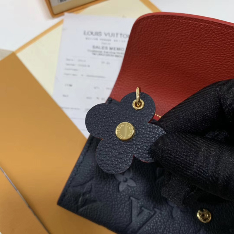 M63918 LV EMILIE 錢夾 Blooming Flowers 系列 壓紋皮革錢包 LV信封錢夾 藍色