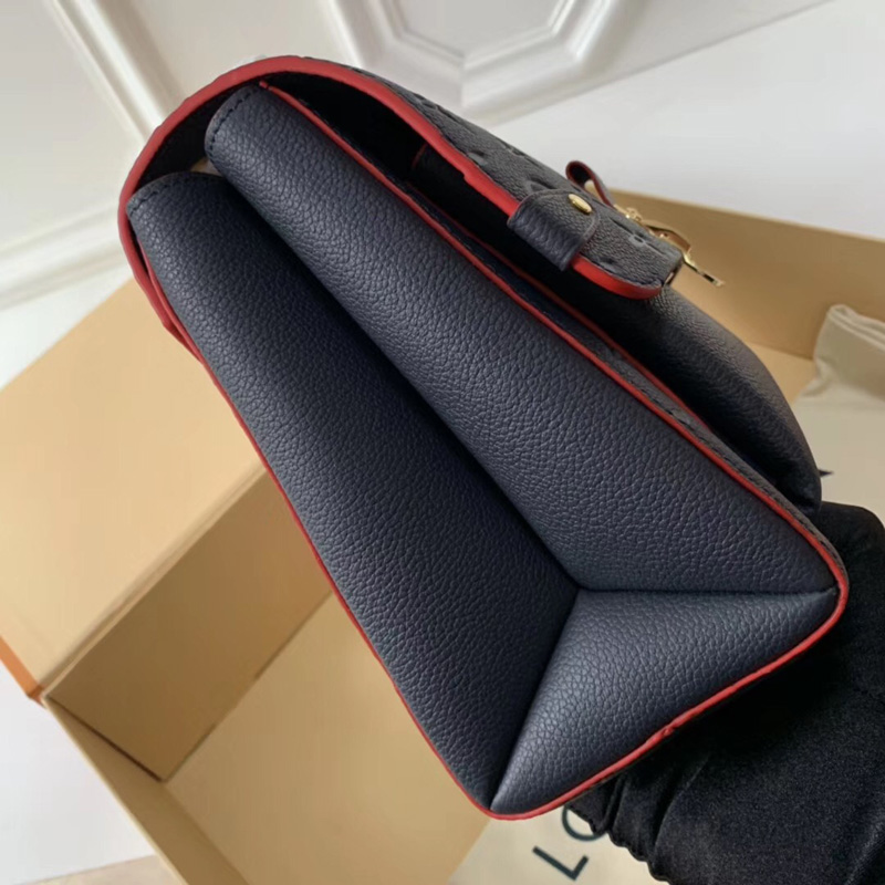 M52271 LV Vavin 小號手袋 LV女包 LV牛皮壓花女包 LV鎖扣包 LV鏈條包 深藍色