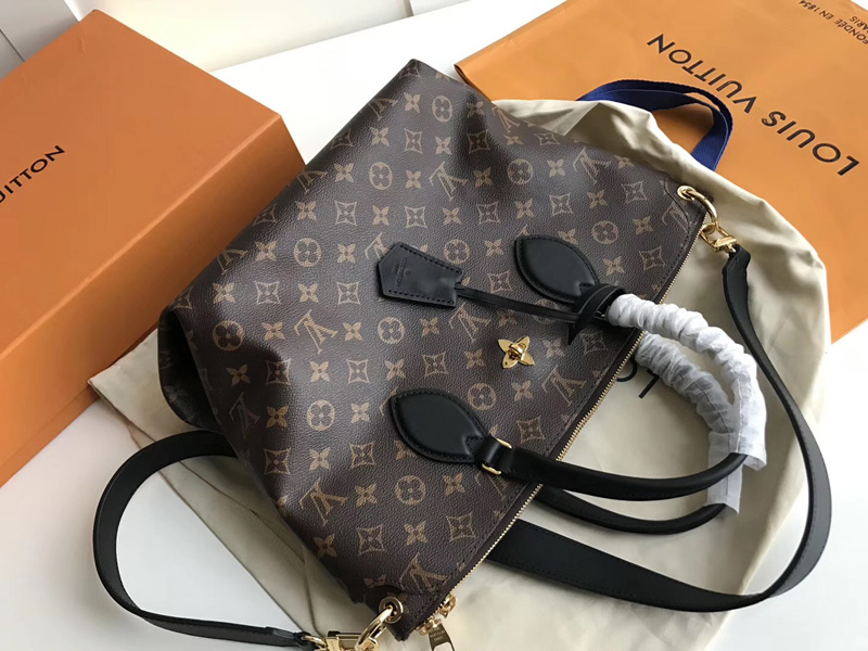 M44347 LV Flower 中號(hào)拉鏈 Tote 手袋 LV女包 單肩手提包 黑色