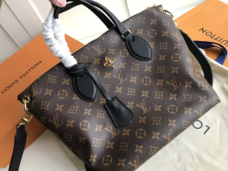 M44347 LV Flower 中號(hào)拉鏈 Tote 手袋 LV女包 單肩手提包 黑色