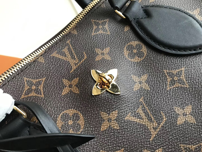 M44347 LV Flower 中號(hào)拉鏈 Tote 手袋 LV女包 單肩手提包 黑色