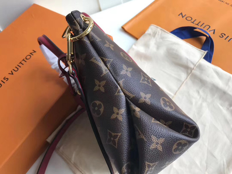 M44350 LV Flower BB 拉鏈 Tote 手袋 LV女包 單肩手提包 酒紅色