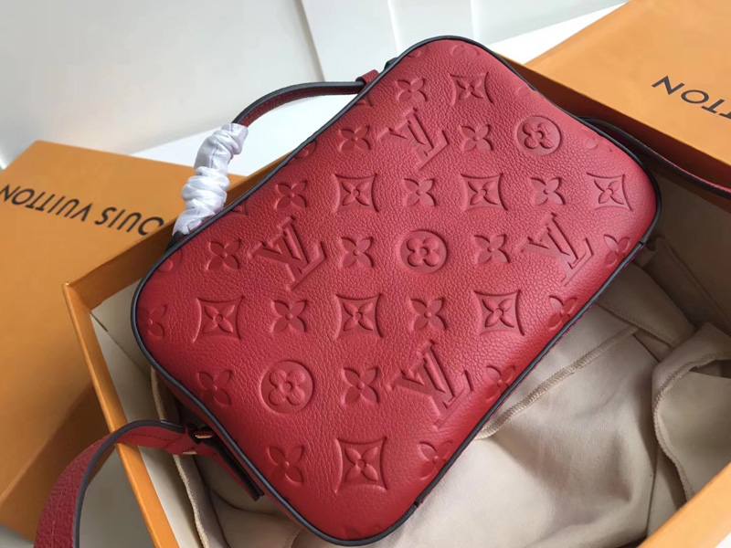 M44606 LV SAINTONGE 手袋 Monogram Empreinte 壓紋皮革女包 紅色