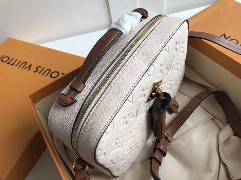 M44597 LV SAINTONGE 手袋 Monogram Empreinte 壓紋皮革女包 奶白色