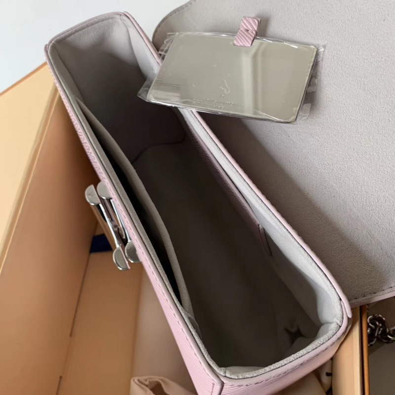 M52131 LV Twist 中號手袋 Monogram Flowers印花圖案女包 LV鏈條包 粉色