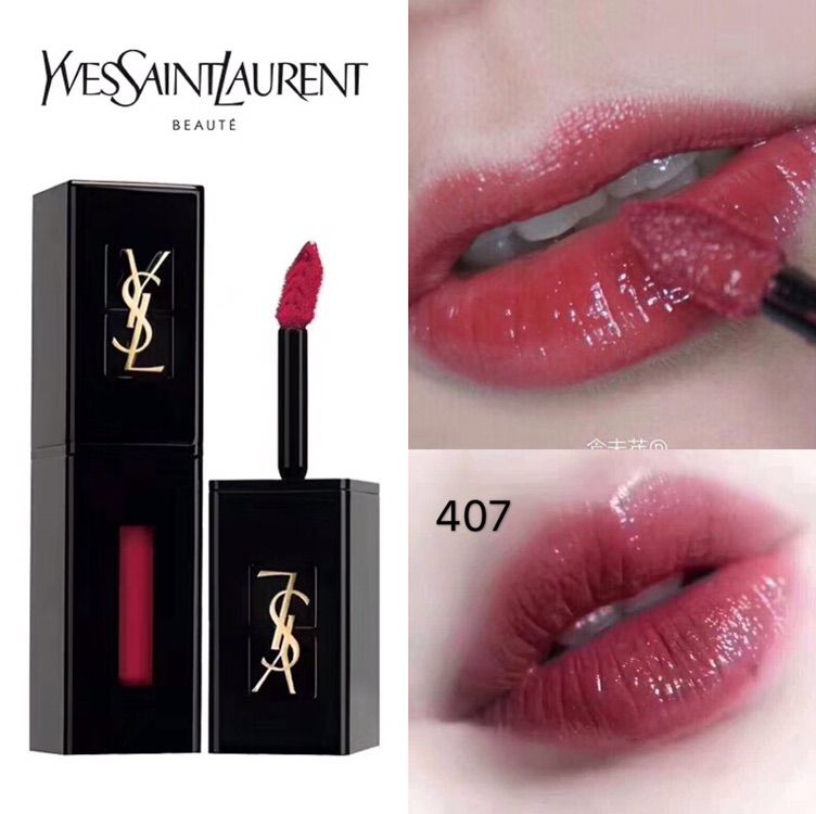 YSL黑管鏡面唇釉407