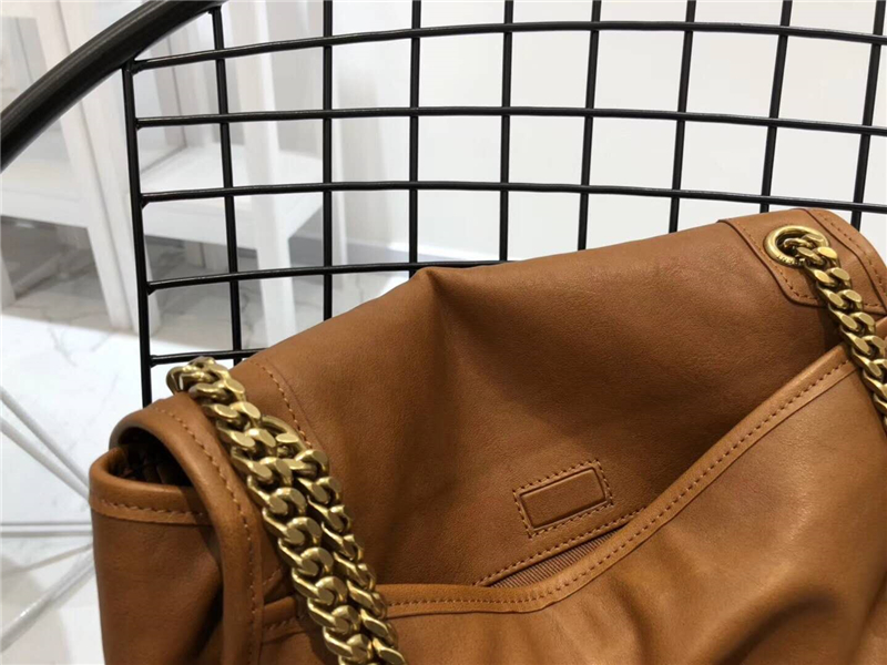 YSL圣羅蘭 NIKI復古 舊半樹膏皮 中號 YSL鏈條包 深棕色