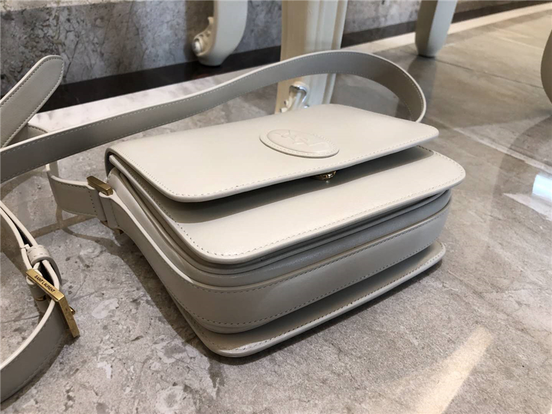 568569 YSL馬鞍包 小號 磨面皮 圣羅蘭box包 YSL肩包 白色