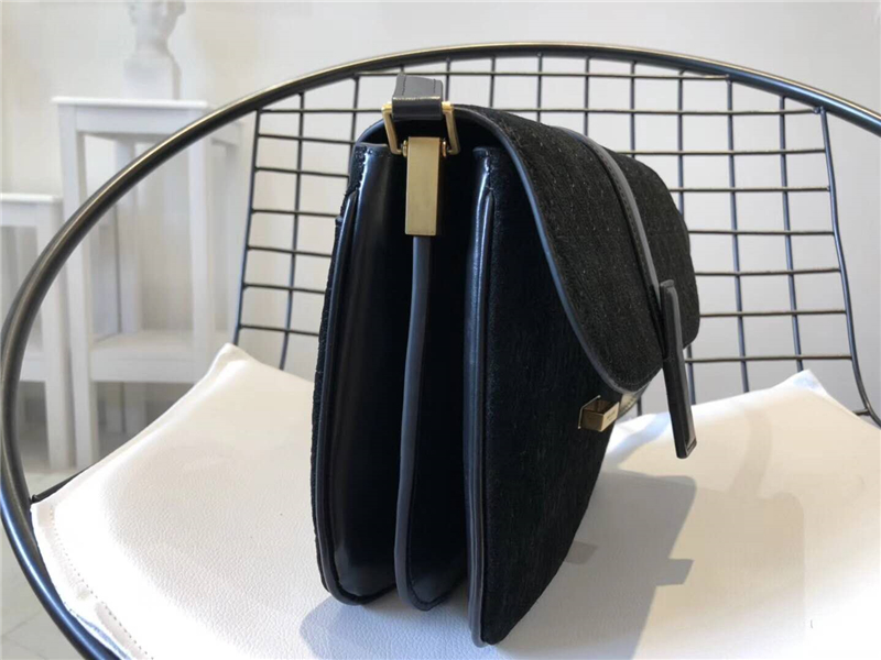 568604 YSL Monogram All Over 磨砂皮 圣羅蘭挎包 YSL單肩包 黑色