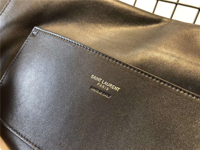 553804 YSL女包 絨面拼皮 兩面可翻 YSL鏈條包 柔軟皮 圣羅蘭單肩斜挎包 黑色