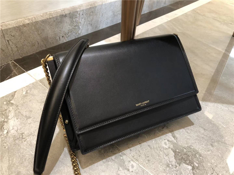 513667 YSL女包 圣羅蘭風琴包 牛皮 鉚釘裝飾 YSL風琴女包 黑色