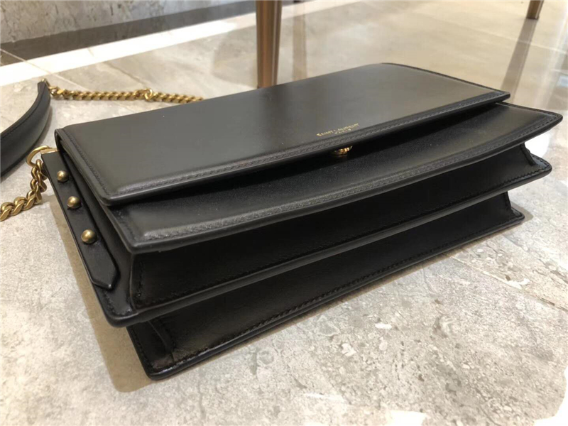 513667 YSL女包 圣羅蘭風琴包 牛皮 鉚釘裝飾 YSL風琴女包 黑色