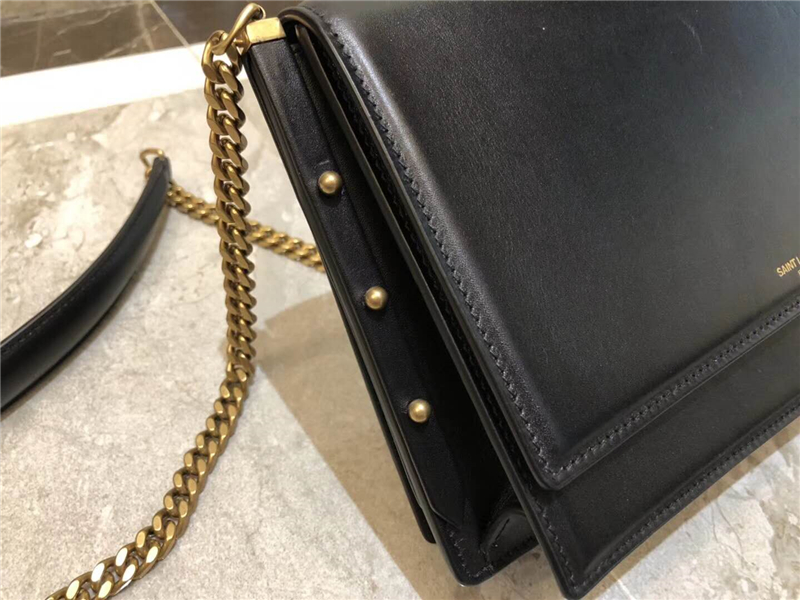 513667 YSL女包 圣羅蘭風琴包 牛皮 鉚釘裝飾 YSL風琴女包 黑色