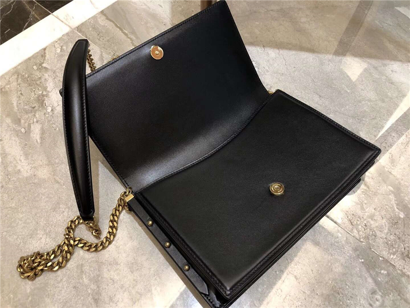 513667 YSL女包 圣羅蘭風琴包 牛皮 鉚釘裝飾 YSL風琴女包 黑色