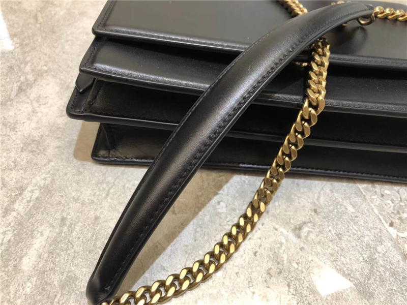 513667 YSL女包 圣羅蘭風琴包 牛皮 鉚釘裝飾 YSL風琴女包 黑色