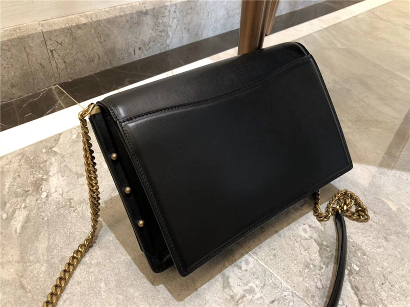 513667 YSL女包 圣羅蘭風琴包 牛皮 鉚釘裝飾 YSL風琴女包 黑色