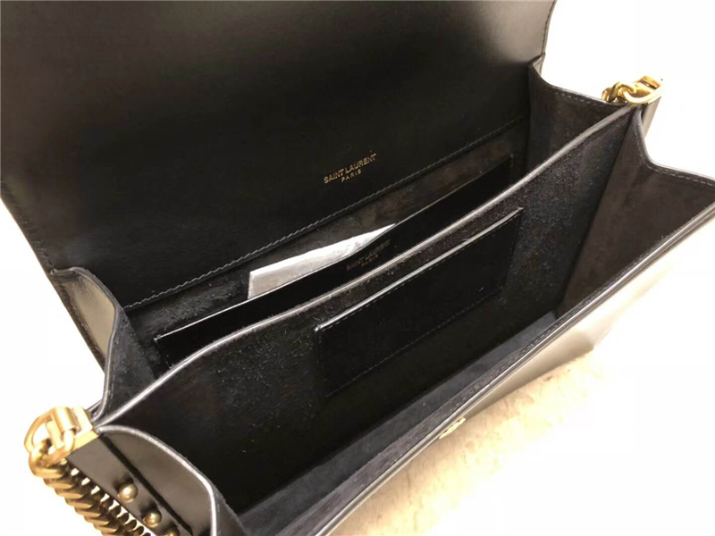 513667 YSL女包 圣羅蘭風琴包 牛皮 鉚釘裝飾 YSL風琴女包 黑色