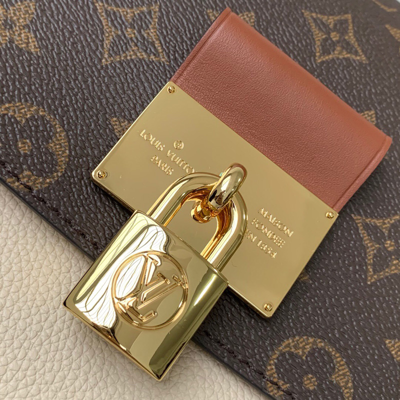 M44353 LV VAUGIRARD 手袋 Monogram 帆布女包 LV手提單肩包 奶白色