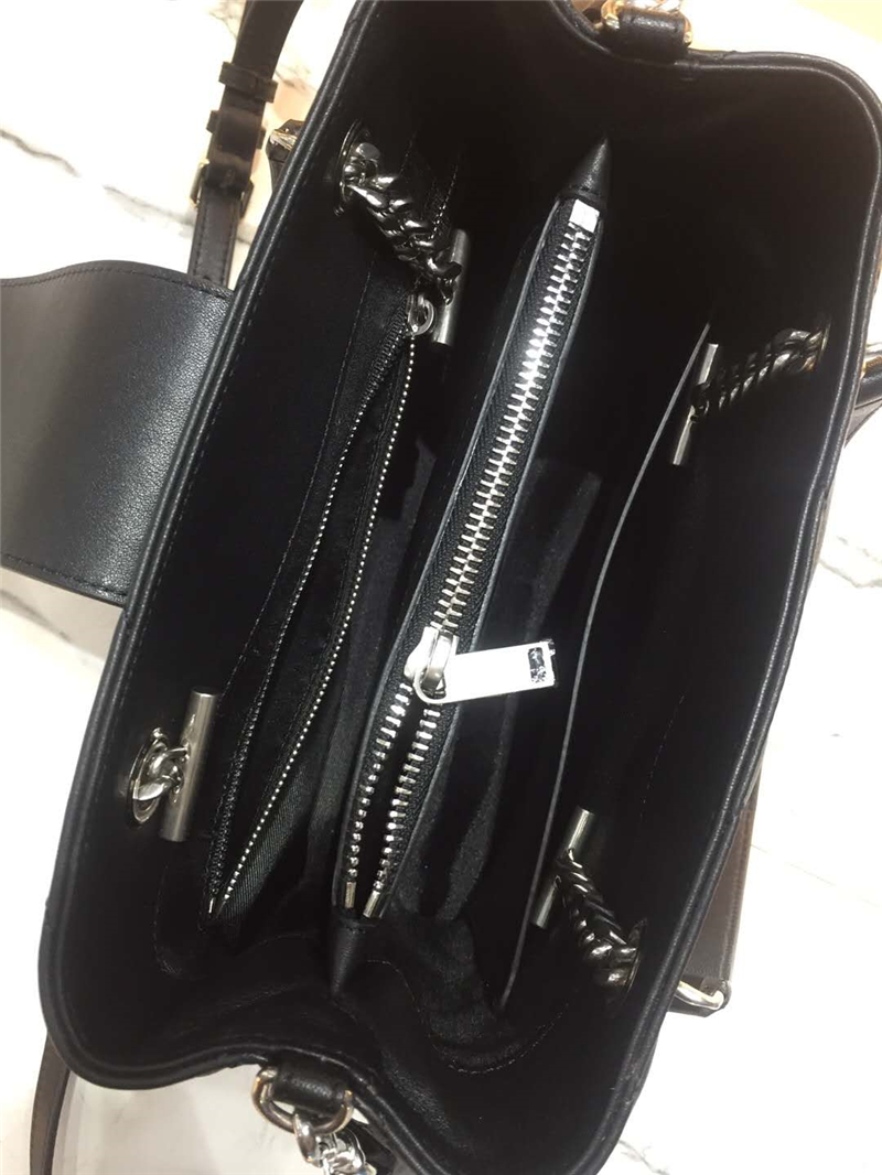 YSL圣羅蘭 LouLou Y形絎縫 牛皮 YSL女款單肩手提包 黑色