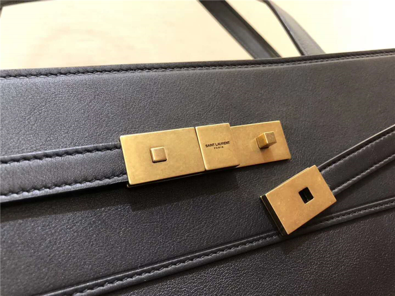 553745 YSL女袋 Mahattan 圣羅蘭手提袋 中號 磨面皮 YSL購物袋 黑色