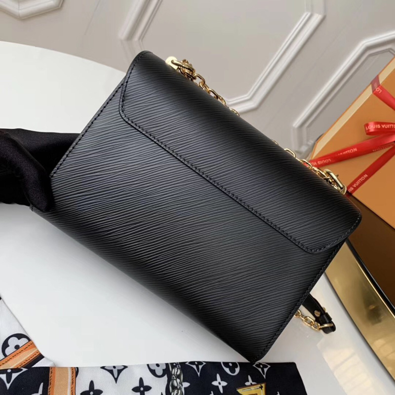 M53762 LV TWIST 中號手袋 Flower Tinsel系列印花女包 LV鏈條包 黑色