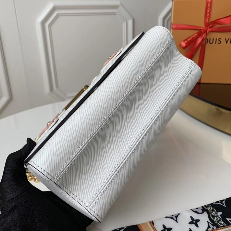 M53762 LV TWIST 中號手袋 Flower Tinsel系列印花女包 LV鏈條包 白色