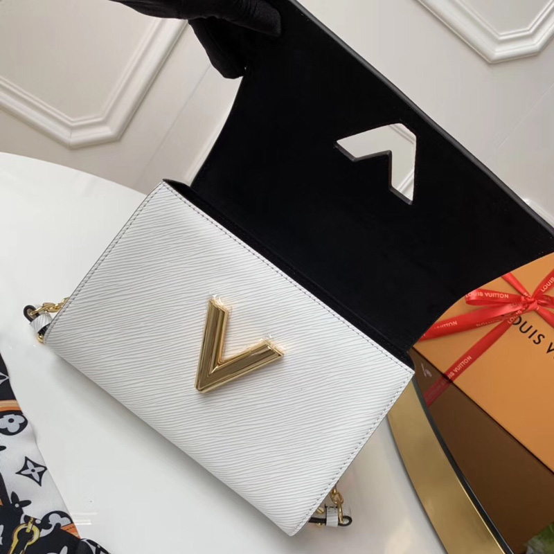 M53762 LV TWIST 中號手袋 Flower Tinsel系列印花女包 LV鏈條包 白色