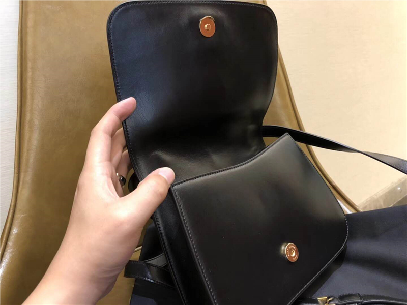 512853 YSL女袋 圣羅蘭Box包 SPONTINI小號 真皮 YSL肩背包挎包 黑色