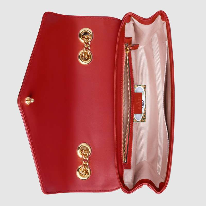 537241 0V11X 6487 Gucci Rajah系列中號肩背包 Gucci鏈條包 紅色