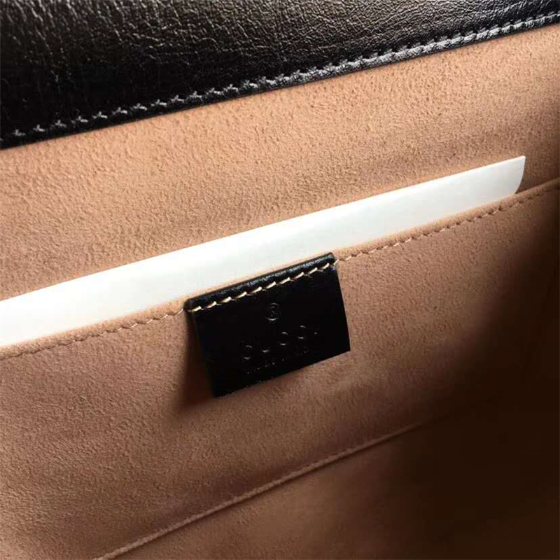 564697 Gucci女包 古馳單肩包 Gucci斜挎包 大號 古馳虎頭標 Rajah系列 黑色