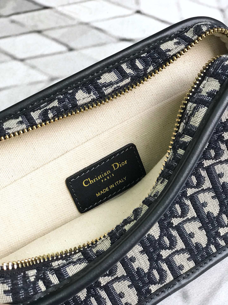 S5700CTZQ Diorquake Dior Oblique酒紅色提花帆布皮夾 Dior手包 Dior手拿包 黑色