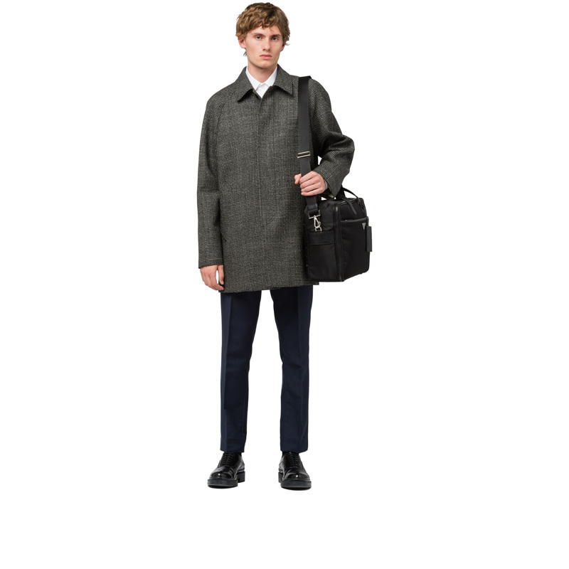 2VE407 Prada普拉達(dá)男包 Prada男士公文包 普拉達(dá)尼龍布手提包 黑色