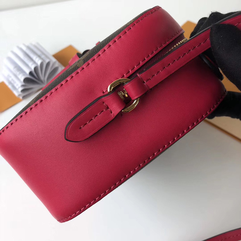 M43557 LV Saintonge 手袋 Monogram帆布老花女包 LV相機包 玫紅