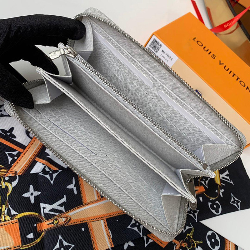 M67824 LV ZIPPY 錢夾 Monogram White 帆布錢包 LV拉鏈錢夾 白色