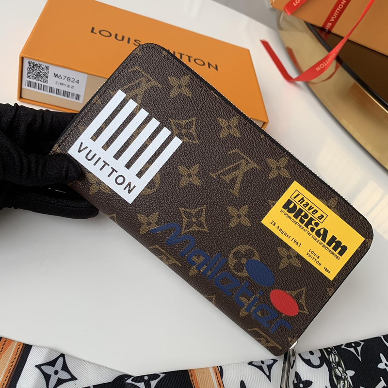 M67826 LV ZIPPY 錢夾 Monogram White 帆布錢包 LV拉鏈錢夾 老花
