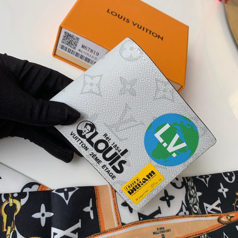 M67819 LV MULTIPLE 錢夾 Monogram White 帆布錢包 LV短夾 LV短款錢包 白色