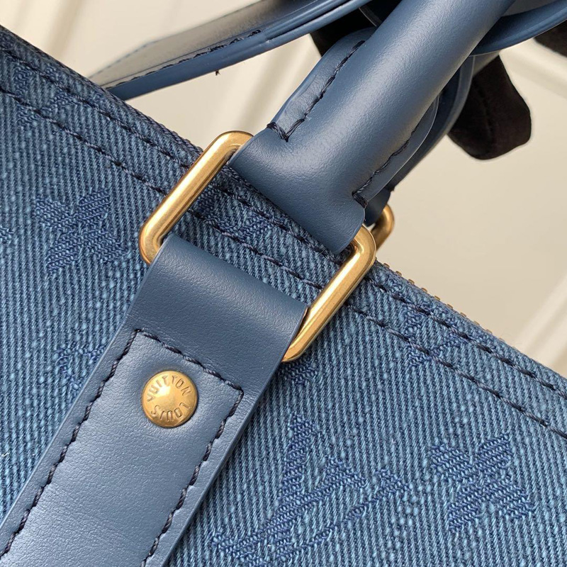 M44645 LV KEEPALL BANDOULIERE 50 手袋 Monogram 丹寧布旅行袋 海軍藍