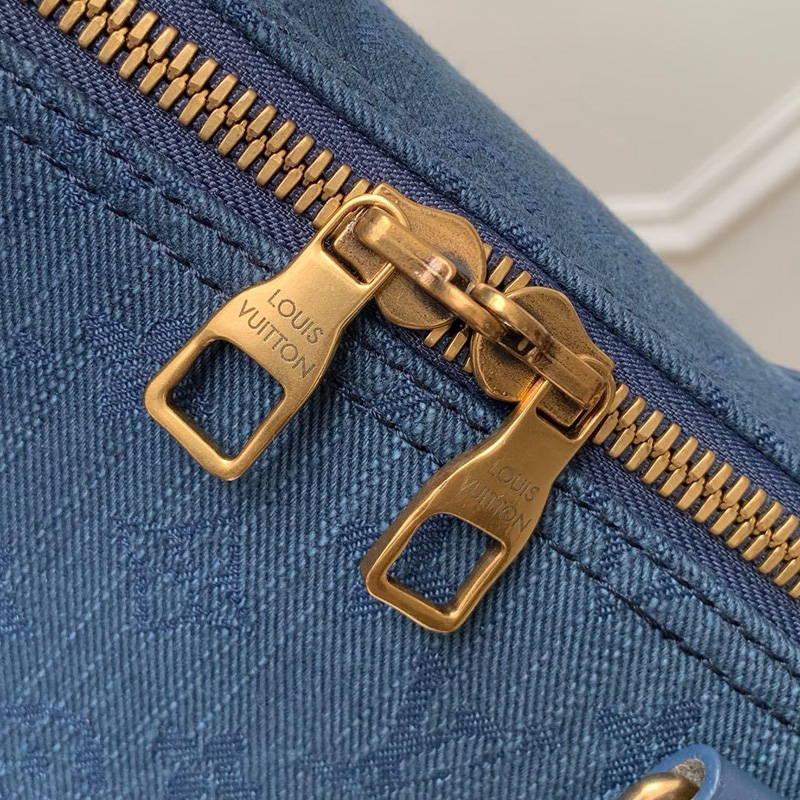 M44645 LV KEEPALL BANDOULIERE 50 手袋 Monogram 丹寧布旅行袋 海軍藍