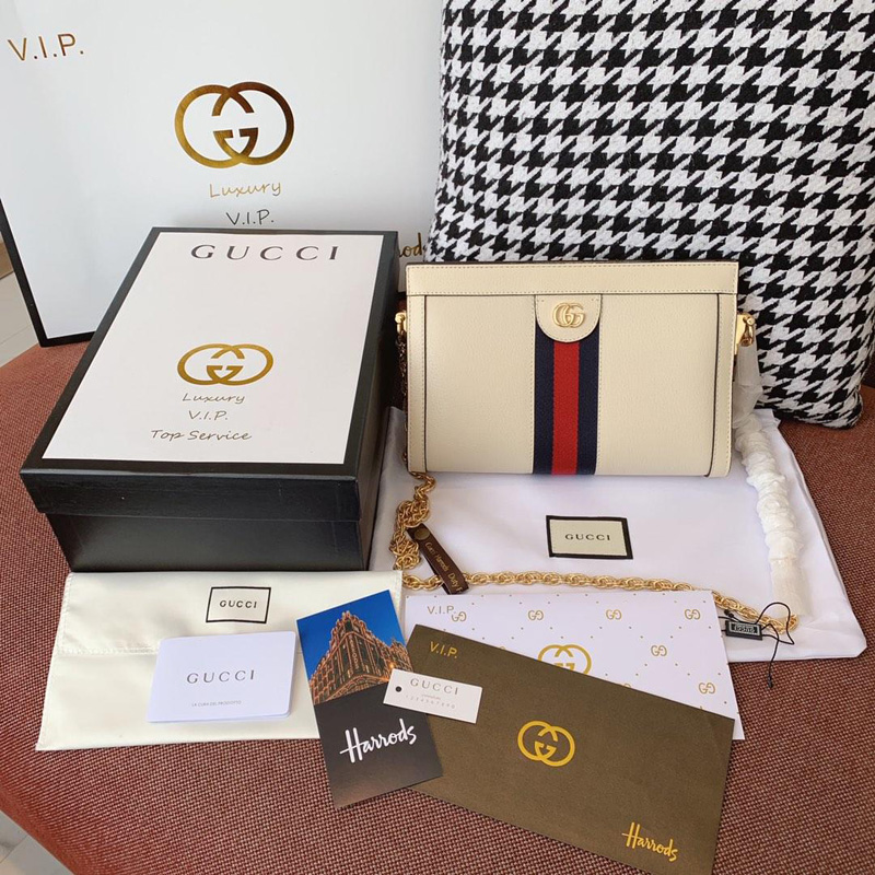 503877 DJ2DG 8454 Gucci Ophidia 系列小號肩背包 白色