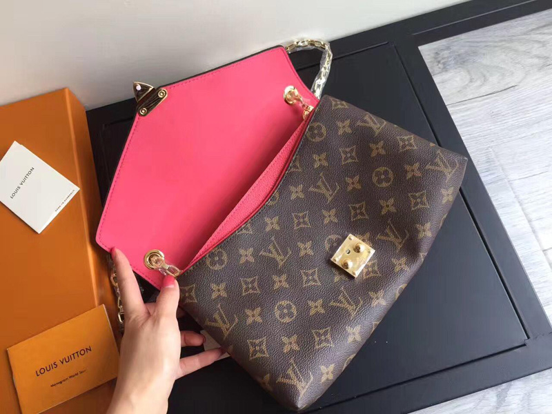 M50070 LV PallasChain手袋 Monogram帆布女包 LV鏈條包 玫紅