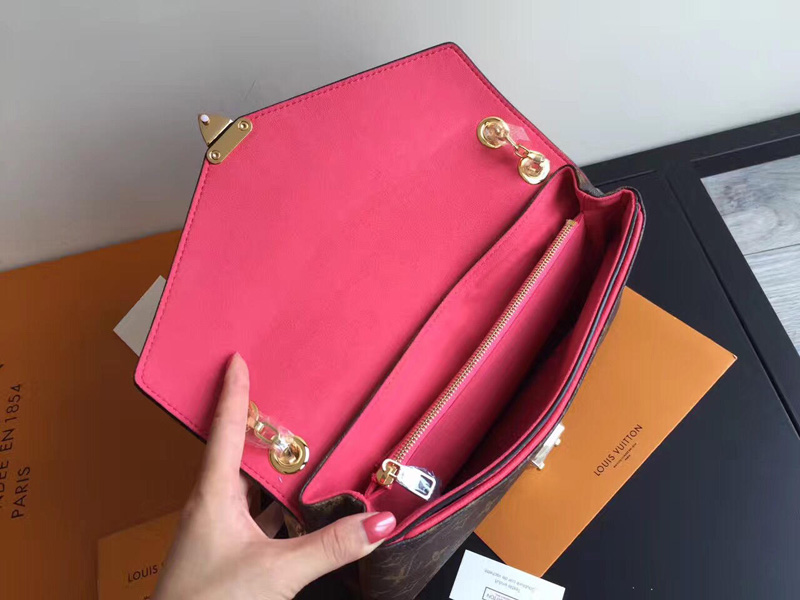 M50070 LV PallasChain手袋 Monogram帆布女包 LV鏈條包 玫紅