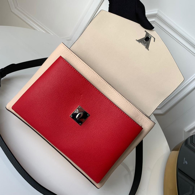 M53506 LV MyLockme 手袋 LV校園包 米白配紅色