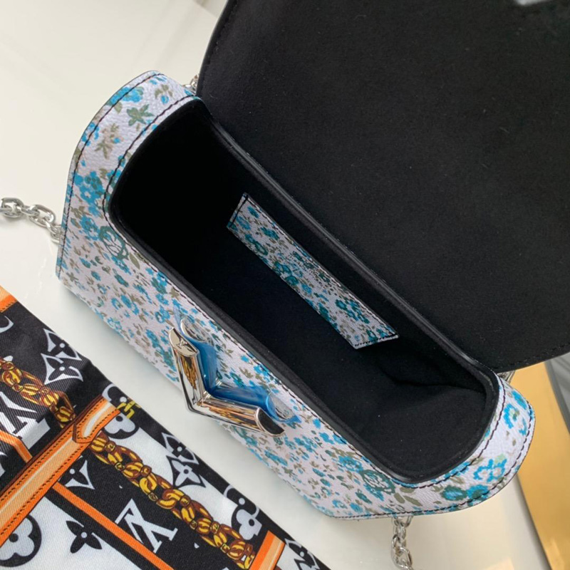 M55037 LV TWIST 中號手袋 Nicolas Ghesquiere花卉女包 藍色