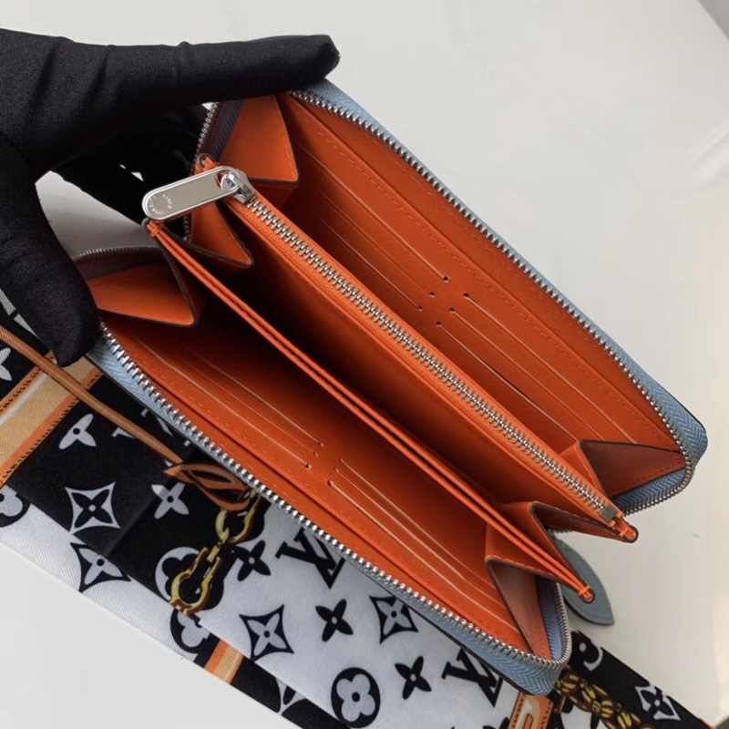 M67410 LV Zippy 拉鏈錢夾 Monogram鏤孔花紋錢包 淺綠色