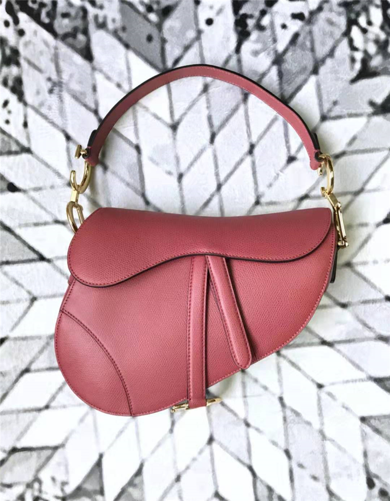 M0446 Dior Saddle小牛皮手提包 Dior馬鞍包 Dior女包 蜜桃色