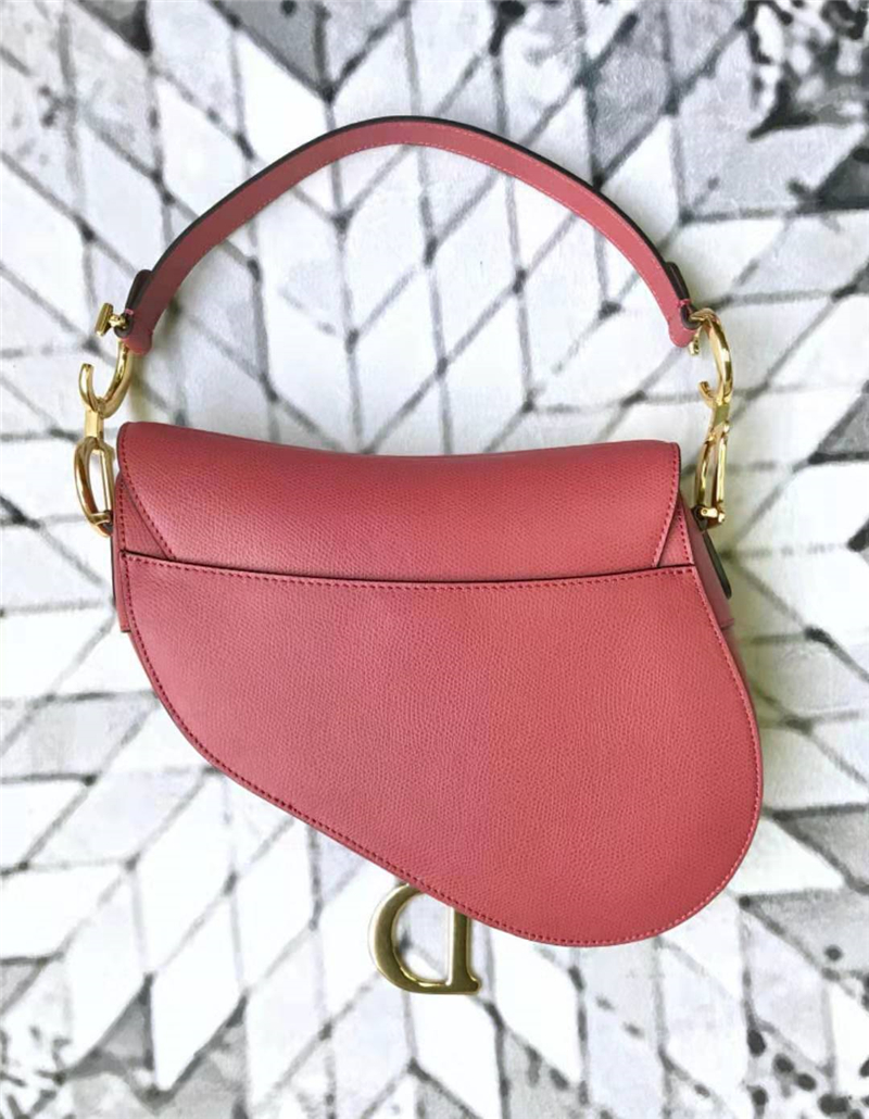 M0446 Dior Saddle小牛皮手提包 Dior馬鞍包 Dior女包 蜜桃色